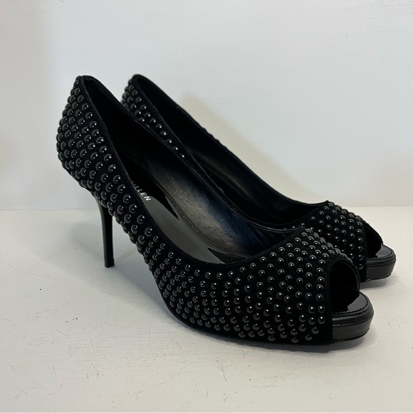 Karen Millen Black Studded Heels Size 7.5 - Picture 3 of 12